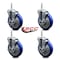 Service Caster 5 Inch Blue Polyurethane Wheel Swivel 34 Inch Threaded Stem Caster Set with Brake SCC SCC-TS20S514-PPUB-BLUE-TLB-34212-4 - alternate 3